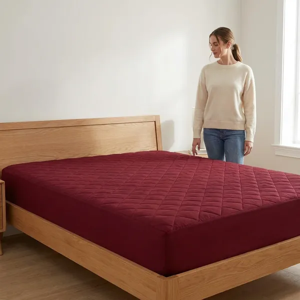 100_Cotton_Quilted_Mattress_Protector_Water_Resistant_Breathable_Soft_And_Cool_Quilted_Bed_Cover_100_Cotton_Pad_With_Elastic_Straps