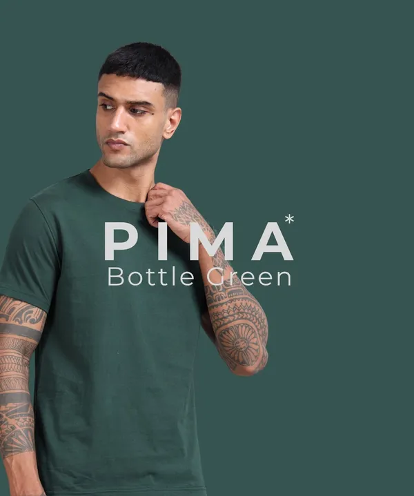 Men's_Bottle_Green_Pima_Round_Neck_T-Shirt