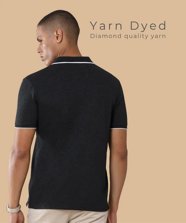 Men's_Charcoal_Melange_Sustainable_Jacquard_Polo_T-Shirt