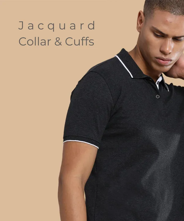 Men's_Charcoal_Melange_Sustainable_Jacquard_Polo_T-Shirt