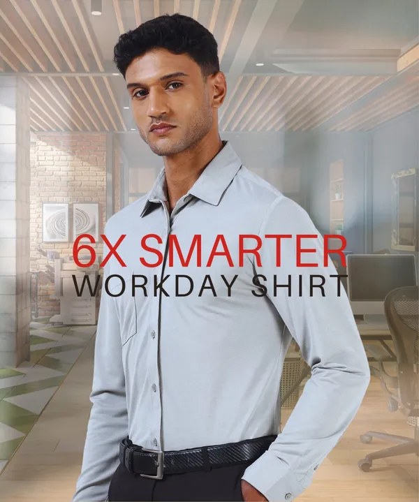 Men's_Grey_6X_Smart_Workday_Shirt_-_4-Way_Stretch