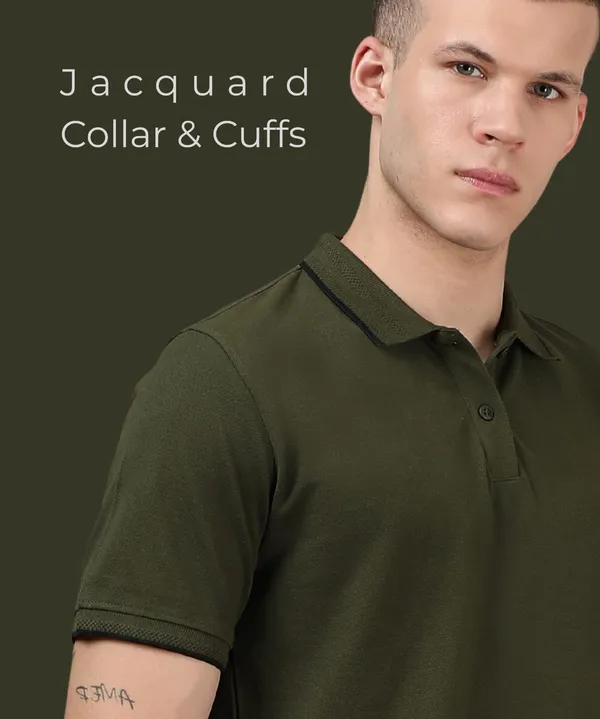Men's_Olive_Green_Pima_Jacquard_Polo_T-Shirt