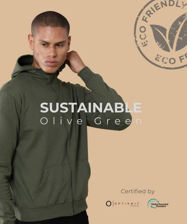 Men's_Olive_Green_Sustainable_Zipper_Fleece_Hoodie