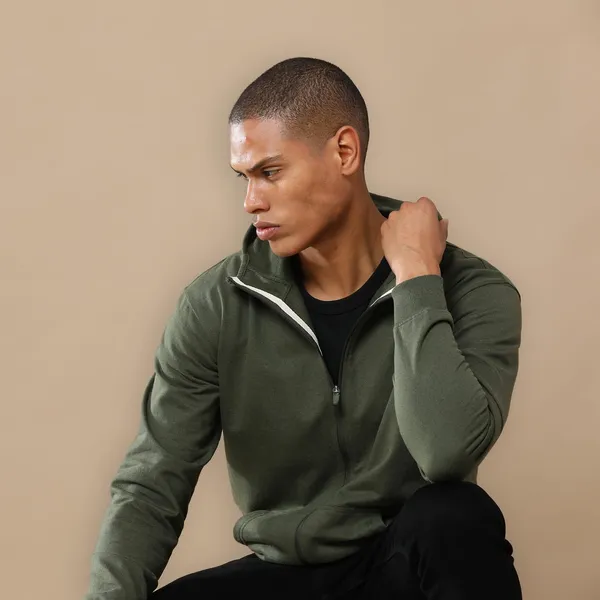 Men's_Olive_Green_Sustainable_Zipper_Fleece_Hoodie