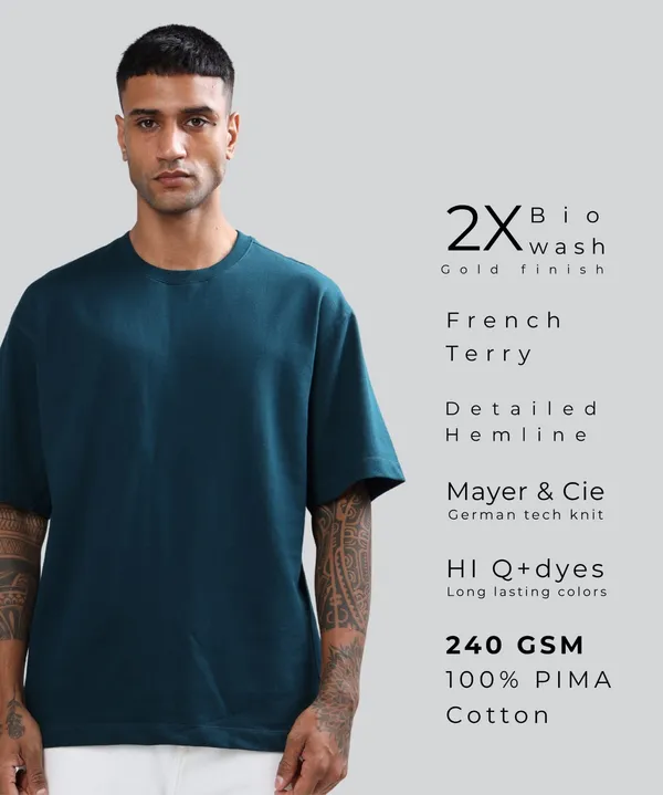 Men's_Petrol_Blue_Oversized_French_Terry_T-Shirt