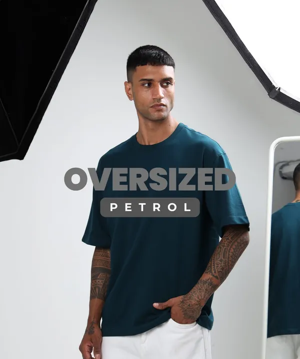 Men's_Petrol_Blue_Oversized_French_Terry_T-Shirt