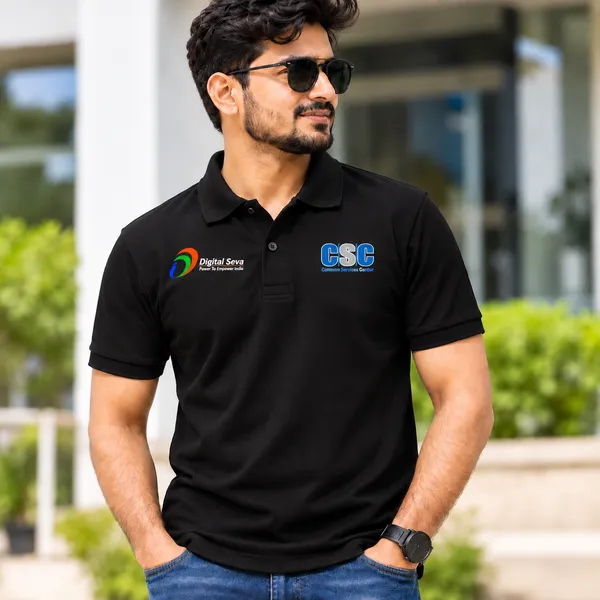 CSC_&_Digital_Seva_Printed_Corporate_Uniform_|_Soft_&_Comfortable_Premium_Quality_Polo_T-Shirt