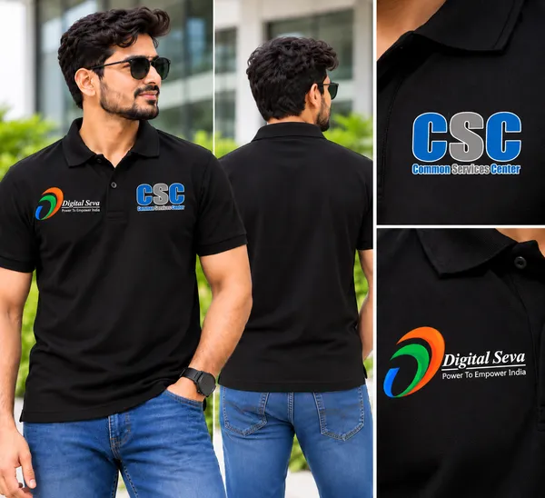 CSC_&_Digital_Seva_Printed_Corporate_Uniform_|_Soft_&_Comfortable_Premium_Quality_Polo_T-Shirt