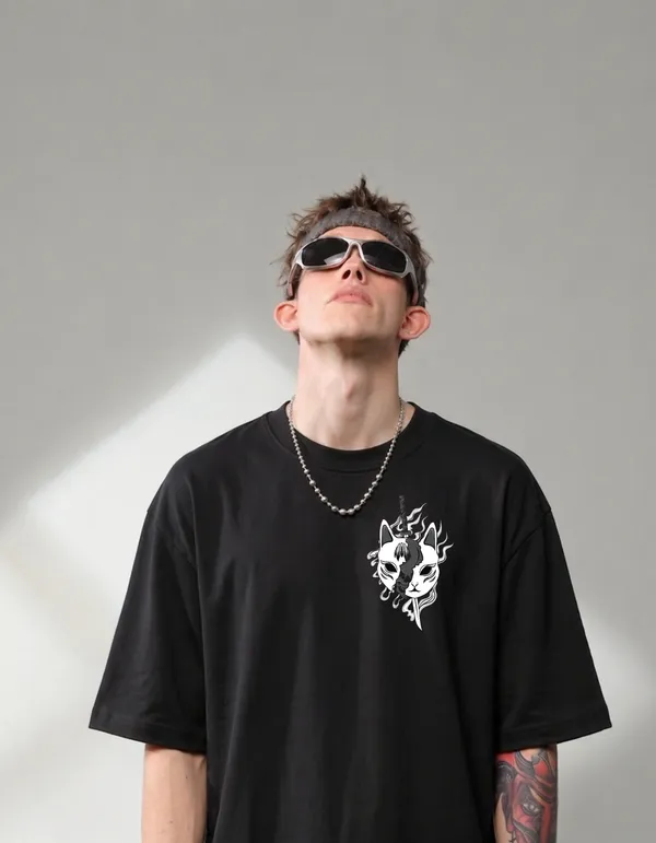 Danger_Cat_Printed_210_GSM_Oversized_T-Shirt_for_Men_|_Premium_Cotton_Bio-Wash_Streetwear_Tee