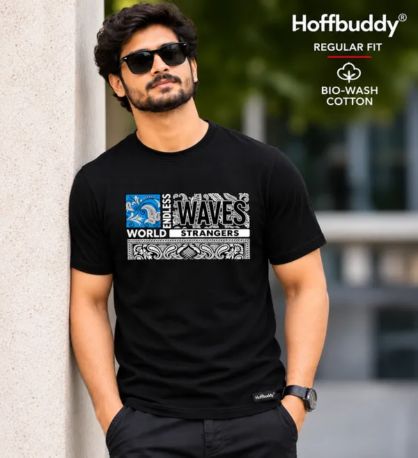 Hoffbuddy_Endless_Waves_Black_T-Shirt_for_Men_|_180_GSM_Double_Bio-Wash_Cotton_|_Regular_Fit