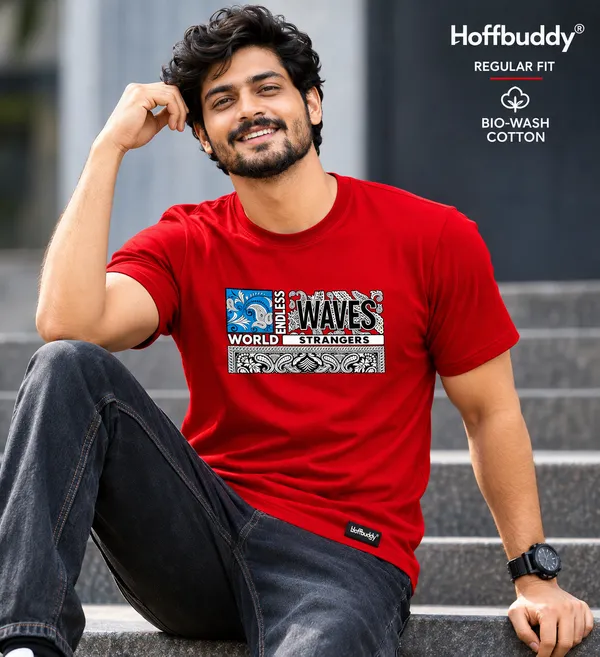 Hoffbuddy_Endless_Waves_Red_Graphic_Printed_T-Shirt_for_Men_|_180_GSM_Double_Bio-Wash_Cotton_|_Regular_Fit