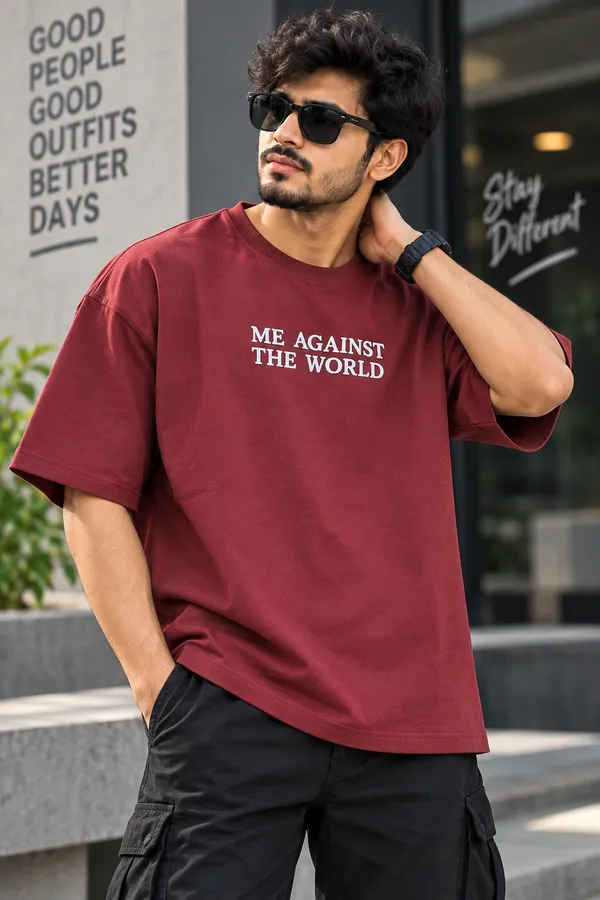 Hoffbuddy_Me_Against_The_World_Oversized_T-Shirt_–_Maroon