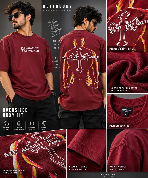 Hoffbuddy_Me_Against_The_World_Oversized_T-Shirt_–_Maroon