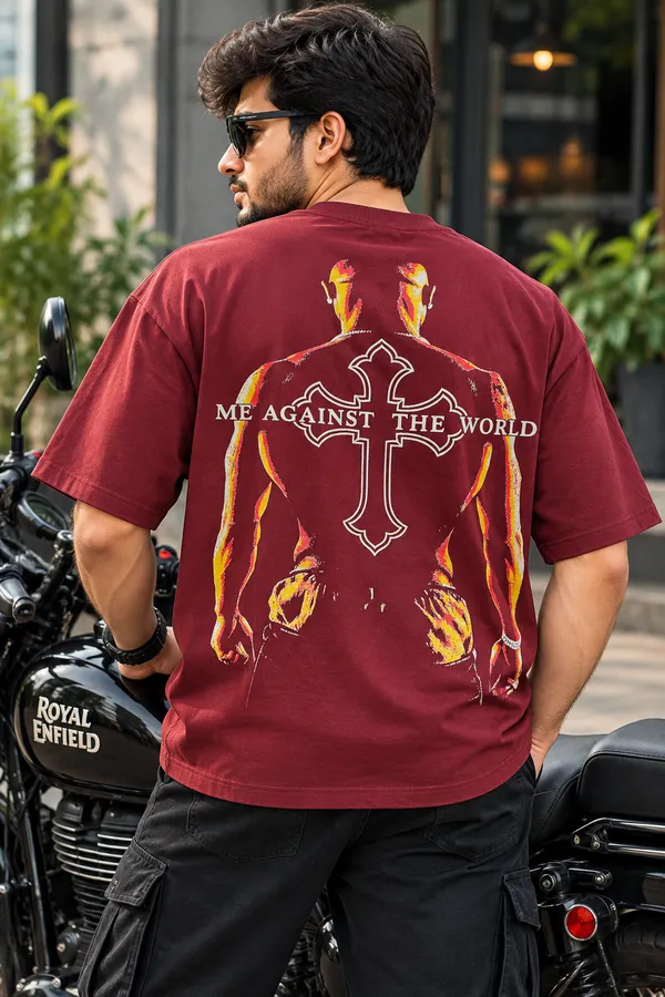 Hoffbuddy_Me_Against_The_World_Oversized_T-Shirt_–_Maroon