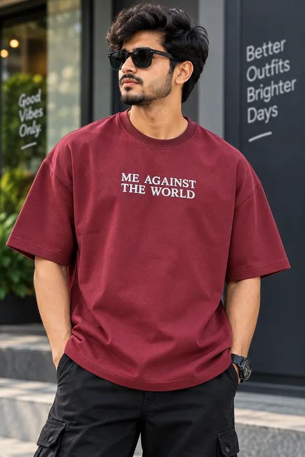 Hoffbuddy_Me_Against_The_World_Oversized_T-Shirt_–_Maroon