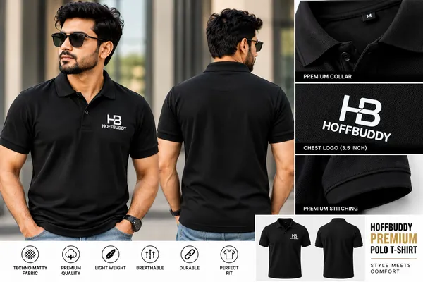 Hoffbuddy_Premium_Black_Techno_Matty_Polo_T-Shirt_|_Wrinkle-Free_&_Quick-Dry