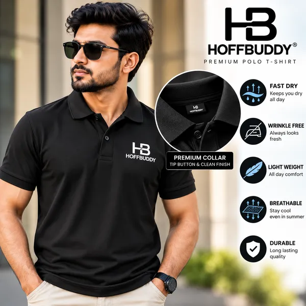 Hoffbuddy_Premium_Black_Techno_Matty_Polo_T-Shirt_|_Wrinkle-Free_&_Quick-Dry