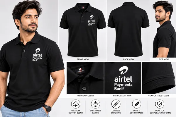 Black_Polo_T_Shirt_With_Airtel_Payments_Bank_Print_Premium_Techno_Matty_Cotton_Polo_Tee_For_Men_Stylish_Casual_Wear