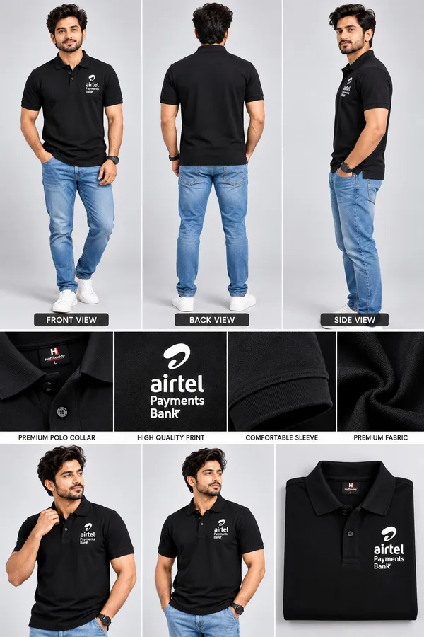 Black_Polo_T_Shirt_With_Airtel_Payments_Bank_Print_Premium_Techno_Matty_Cotton_Polo_Tee_For_Men_Stylish_Casual_Wear