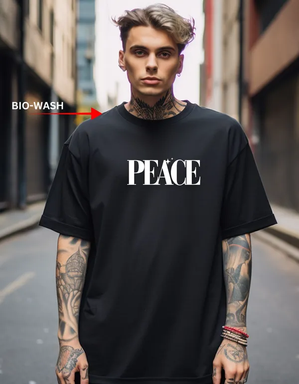 Oversized_Peace_Printed_T-Shirt_For_Men_180Gsm_Pure_Cotton_Bio-Wash_Drop_Shoulder_Streetwear_Tee