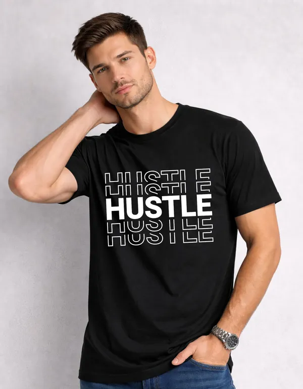 Relax_Fit_Typography_Hustle_Printed_T_Shirt_180Gsm_Sinker_Cotton_Biowash_Premium_Graphic_Tee_For_Men_Off_Buddy