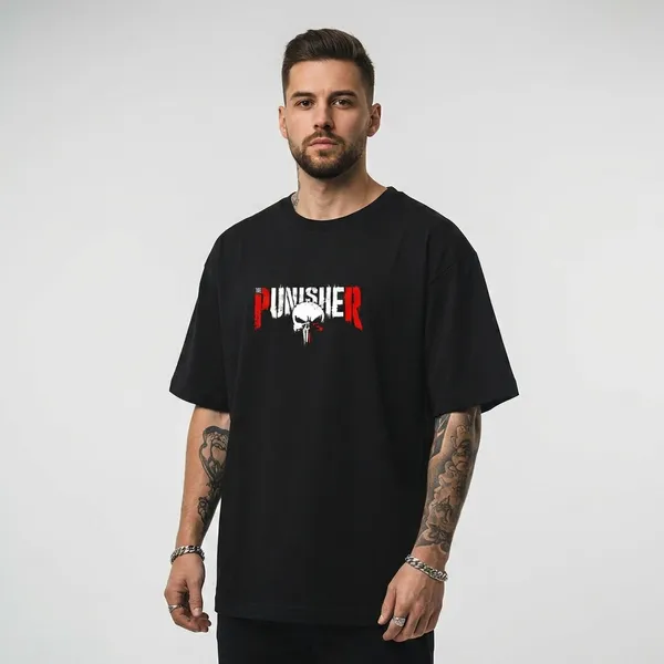 Punisher_Printed_Oversized_Drop_Shoulder_T_Shirt_180Gsm_Bio_Wash_Cotton_Premium_Streetwear