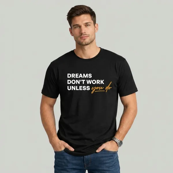 Relax_Fit_Typography_Dream_Don'T_Work_Printed_T_Shirt_180Gsm_Sinker_Cotton_Biowash_Premium_Graphic_Tee_For_Men_Off_Buddy