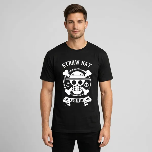 Relax_Fit_Typography_Straw_Hat_Printed_T_Shirt_180Gsm_Sinker_Cotton_Biowash_Premium_Graphic_Tee_For_Men_Off_Buddy