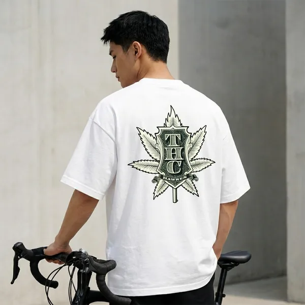 Thc_Printed_Oversized_T_Shirt_180Gsm_Biowash_Cotton_Drop_Shoulder_Graphic_Tee_For_Men_Off_Buddy