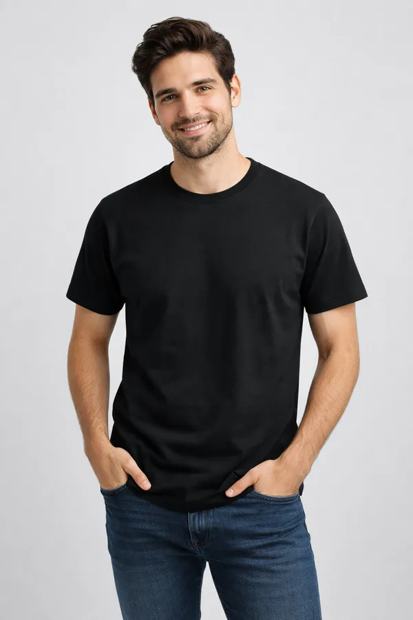 100_Pure_Cotton_Round_Neck_Regular_Fit_T_Shirt_For_Men_Breathable_Casual_Wear_Premium_Soft_Fabric