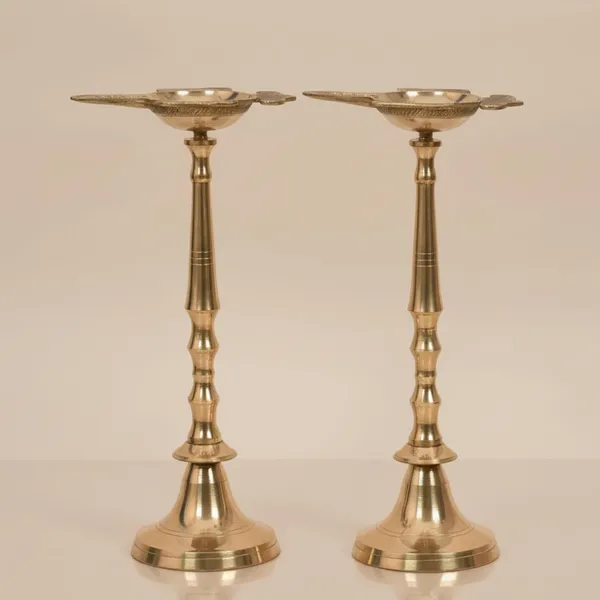 Brass_Diyas_Stand_For_Pooja_10_Inch_Set_Of_2_Pital_Diya_With_Stand_For_Pooja_Stand_Pillar_Diya_Deepak_Lamp_Lantern_Deepam_For_Pooja_Mandir_Diwali_Indian_Puja_Ganesh_Chaturthi_Return_Gift