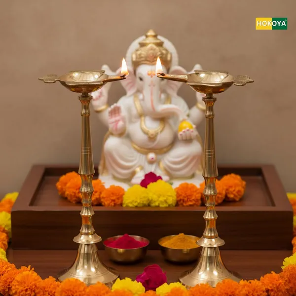 Brass_Diyas_Stand_For_Pooja_10_Inch_Set_Of_2_Pital_Diya_With_Stand_For_Pooja_Stand_Pillar_Diya_Deepak_Lamp_Lantern_Deepam_For_Pooja_Mandir_Diwali_Indian_Puja_Ganesh_Chaturthi_Return_Gift