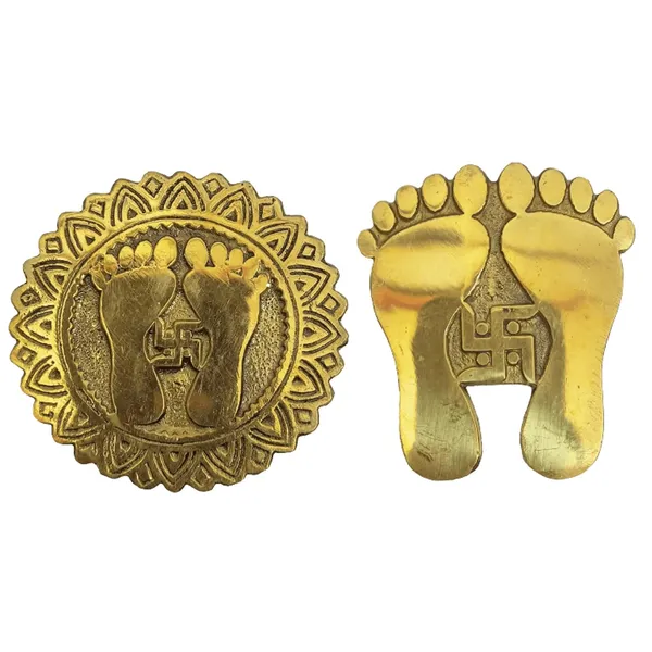 Set_Of_2_Handmade_Brass_Laxmi_Charan_Paduka_For_Door_Entrance_Golden_Color_Pital_Charan_Paduka