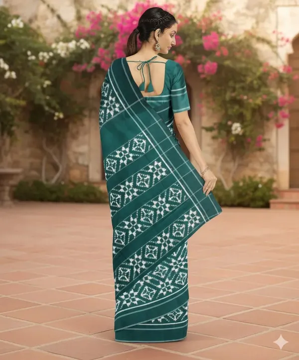 Teal_Green_Lilan_Printed_Saree