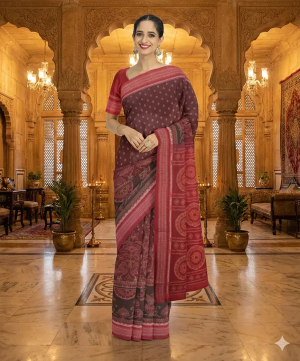 Red_Lilan_Printed_Saree