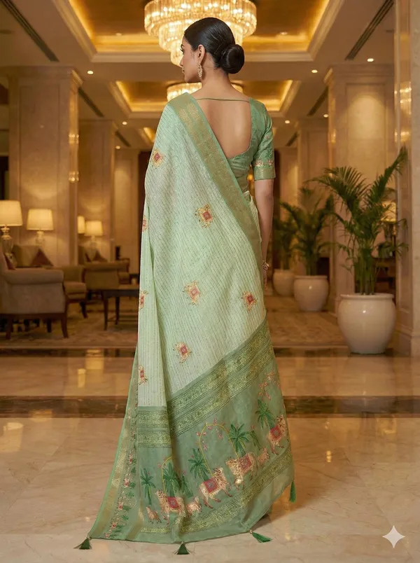 Mint_Green_Linan_Printed_Saree