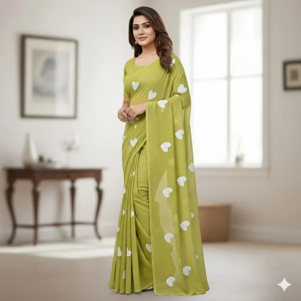 Light_Green_Embroidery_Work_Saree_With_Blouse_Piece