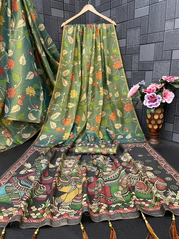 Olive_Green_Lilan_Printed_Saree