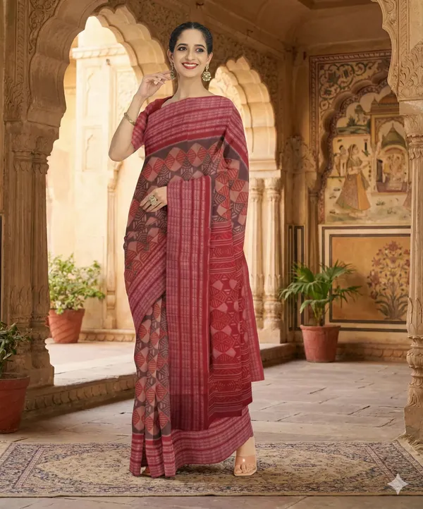 Red_Lilan_Printed_Saree