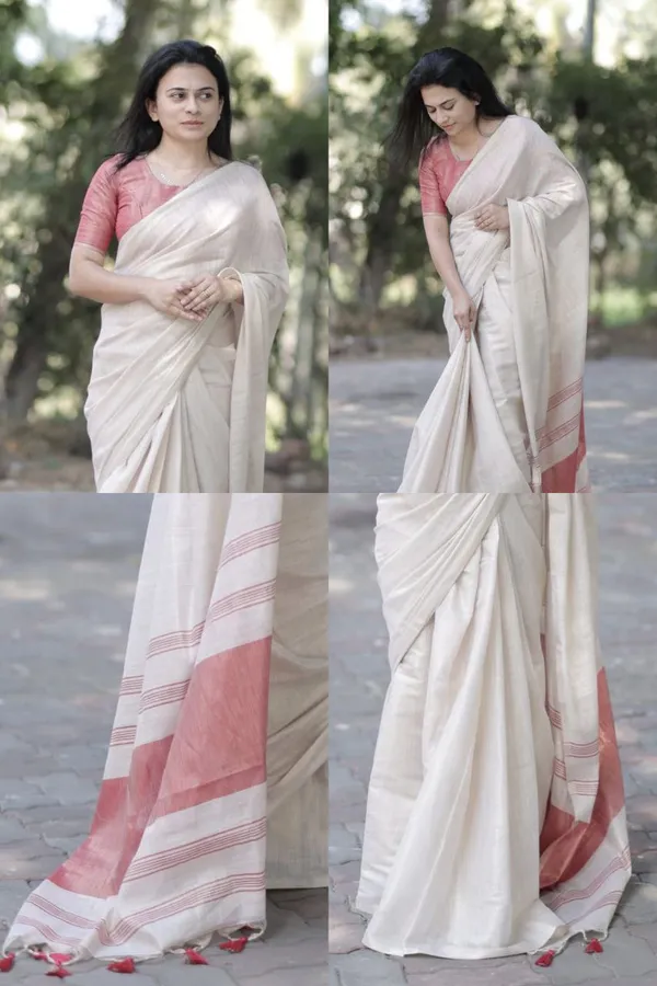 Off_White_And_Coral_Lilan_Printed_Saree