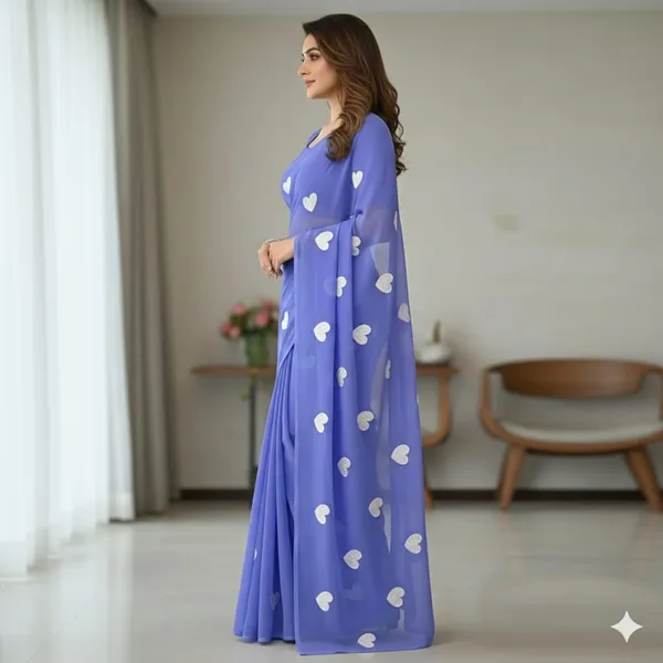 Light_Purple_Embroidery_Work_Saree_With_Blouse_Piece