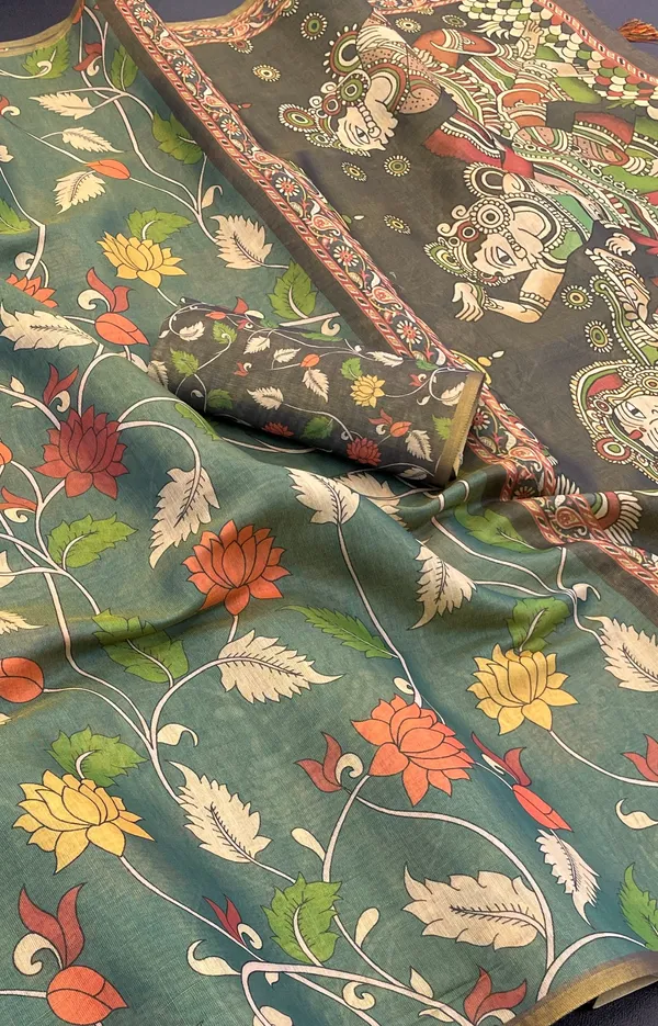 Olive_Green_Lilan_Printed_Saree