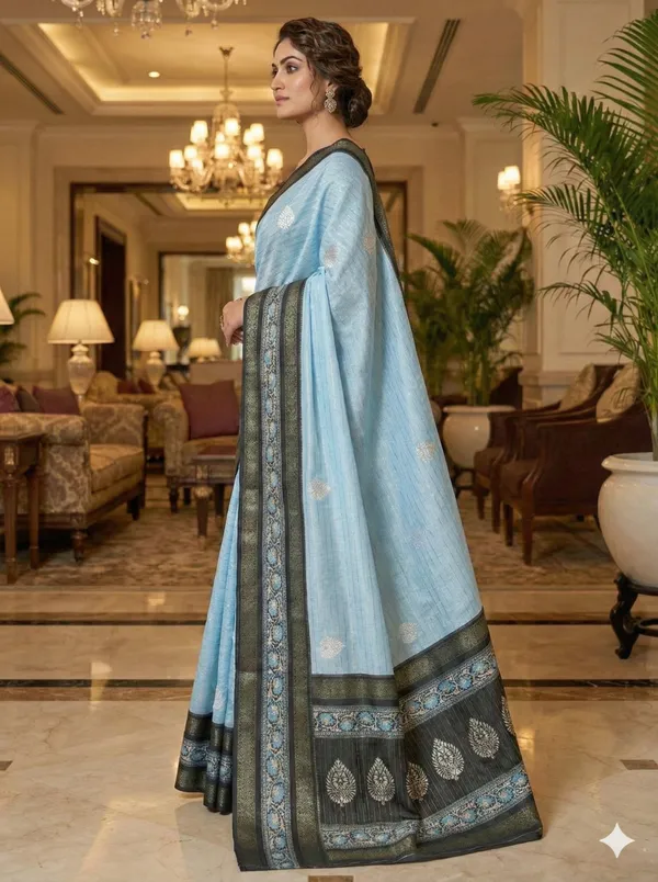 Sky_Blue_Lilan_Printed_Saree