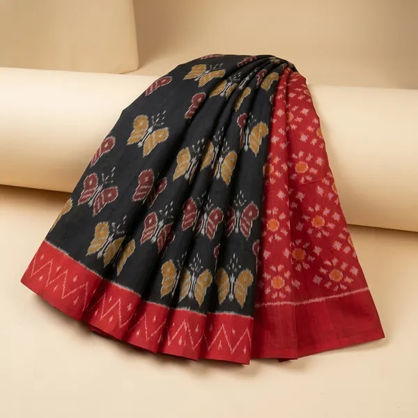 Black_And_Red_Lilan_Printed_Saree