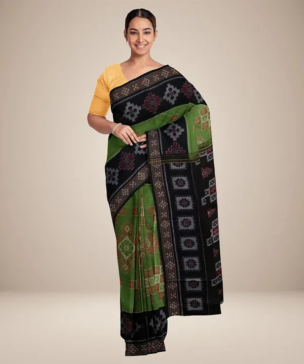 Black_And_Green_Lilan_Printed_Saree