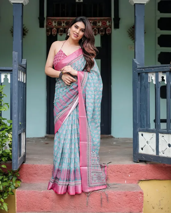 Light_Blue_And_Pink_Lilan_Printed_Saree