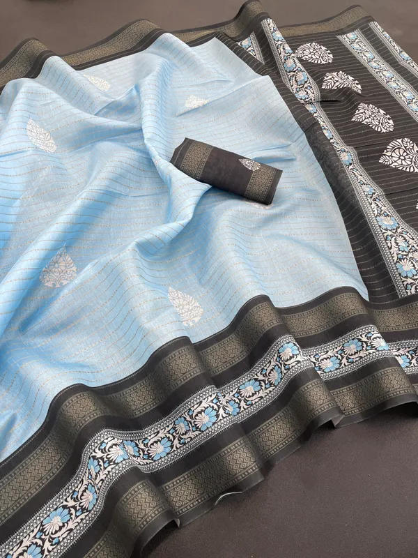 Sky_Blue_Lilan_Printed_Saree