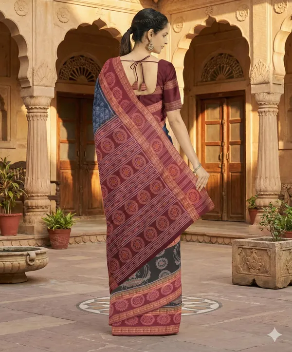 Maroon_And_Gold_Lilan_Printed_Saree