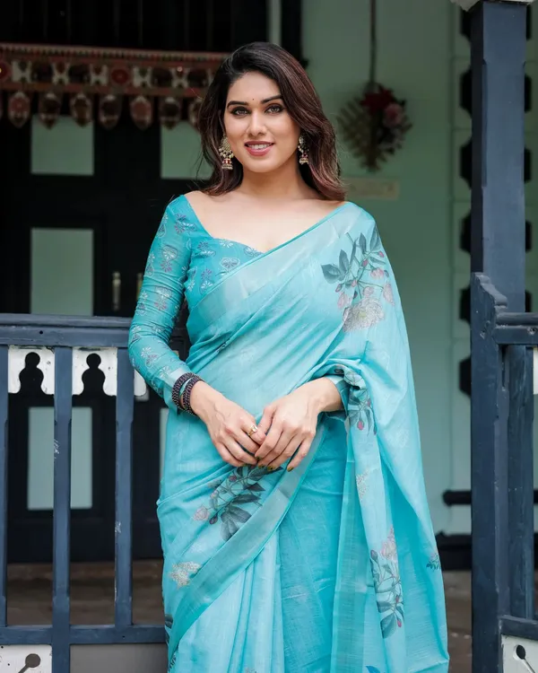 Sky_Blue_Lilan_Printed_Saree