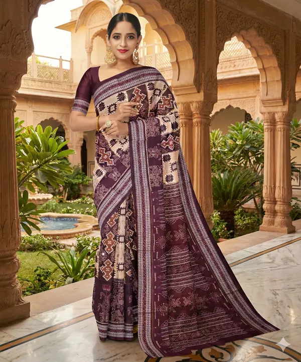 Purple_Lilan_Printed_Saree